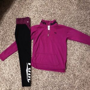 Victoria Secret Quarter Zip Fleece & Leggings